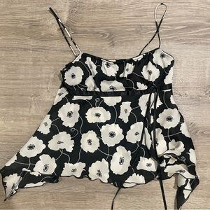 Forever 21, Black Silky Floral Tank